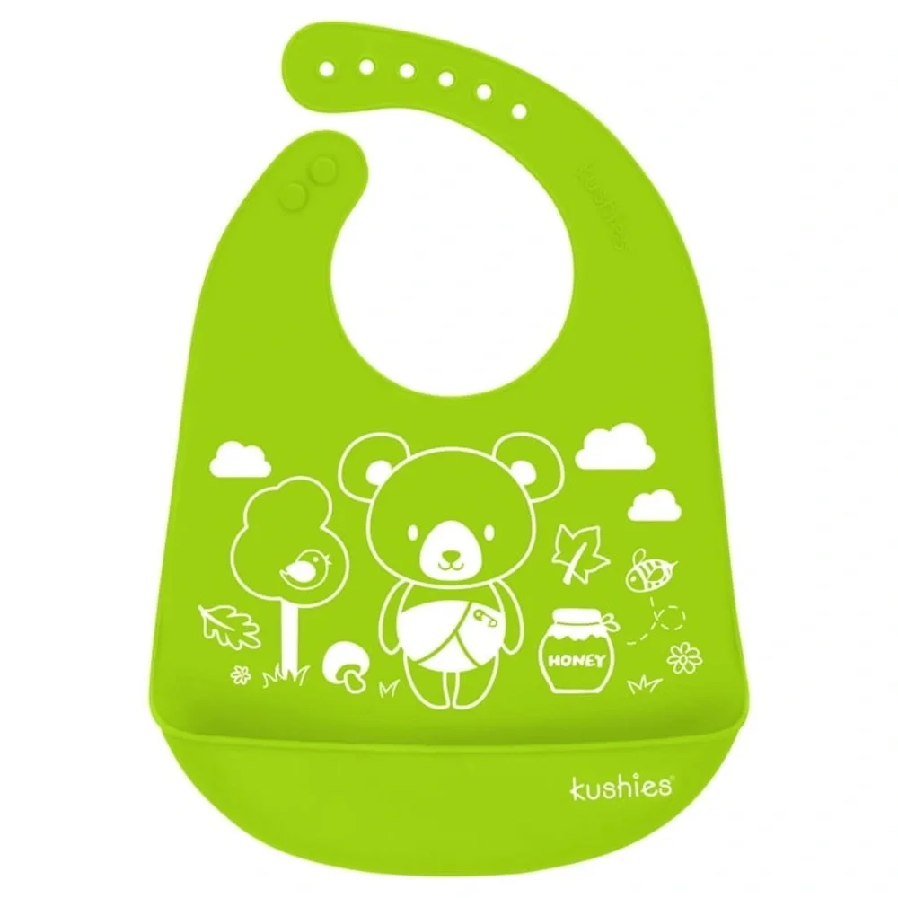 Kushies Silicatch Silicone BibBib Baby Bear